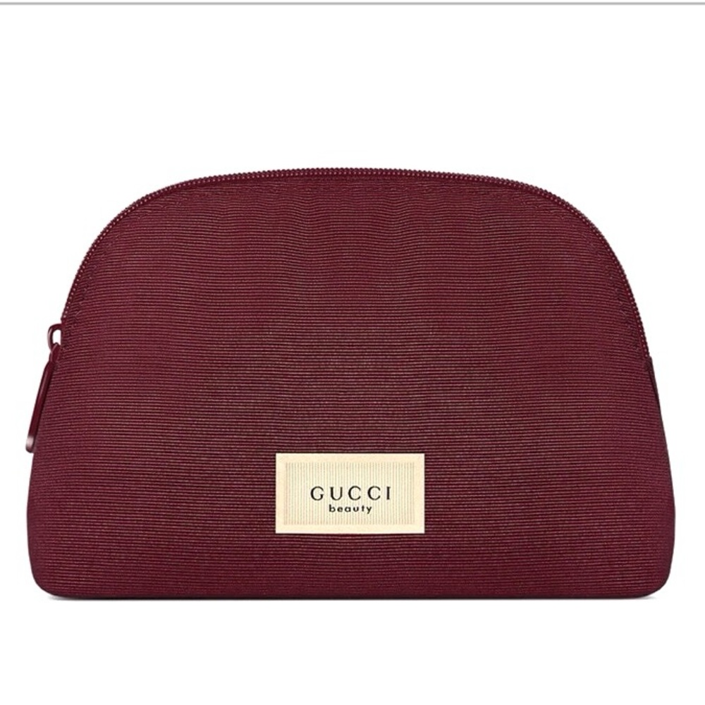 Gucci beauty burgundy makeup bag